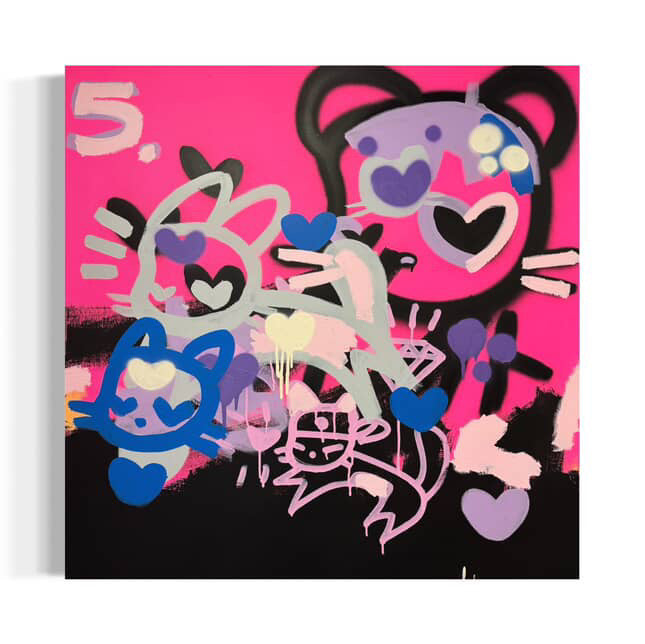 Paisaje con gatos black & pink